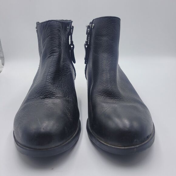 Sorel Danica Short Ankle Boots Women's Black Side Zip Leather Bootie Size 7.5 - Picture 4 of 9
